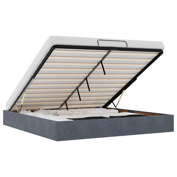 vidaXL Otomanski posteljni okvir brez vzmetnice temno siv 180x200 cm