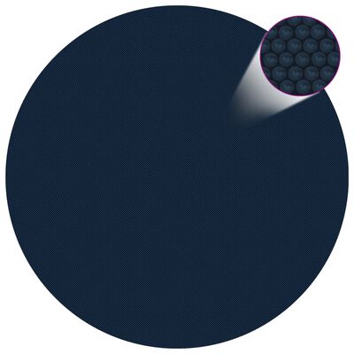 vidaXL Plavajoča PE solarna folija za bazen 210 cm črna in modra