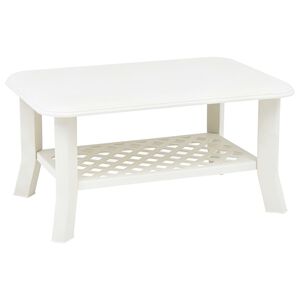 vidaXL Klubska mizica bela 90x60x46 cm plastika