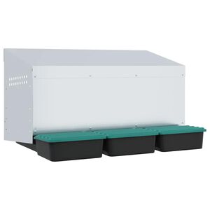 vidaXL Gnezdi&scaron;če za pi&scaron;čance s 3 predelki, stensko, pocinkano jeklo