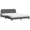 vidaXL Postelja z vzmetnico Dover siva 160x200 cm umetno usnje