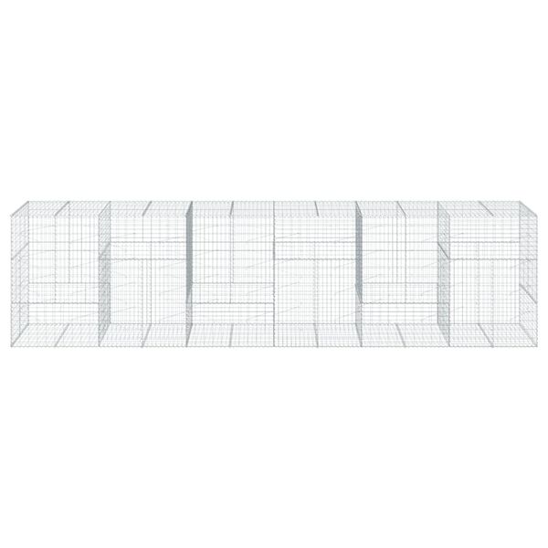 vidaXL Gabionska ko&scaron;ara s pokrovom 600x100x150 cm pocinkano železo