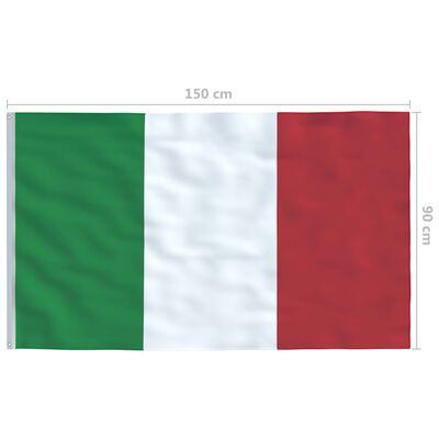 vidaXL Zastava Italije in aluminijast zastavni drog 4 m