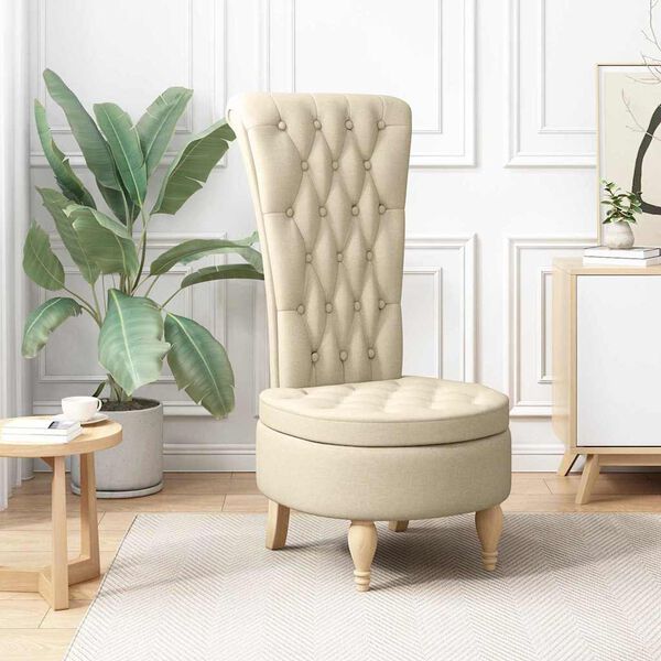 vidaXL Sedežna blazina krema 56,5 x 70 x 110 cm blago