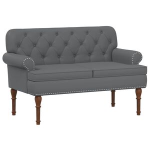 vidaXL Dvojnica s gumbi Siva 120 x 65 x 77 cm Umetno usnje