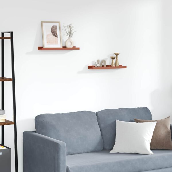 vidaXL Stenska polica 2 pcs Rdeča 40 x 9 x 3 cm Konstruiran les