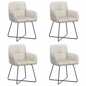 vidaXL Jedilni stoli 4 kos Žamet Krem 59 x 56,5 x 86 cm