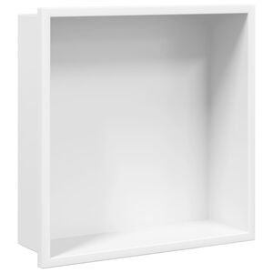vidaXL Ni&scaron;a za tu&scaron; kabino mat bela 32x32x9 cm nerjaveče jeklo