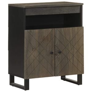 vidaXL Komoda črn 60x33x75 cm trden mangov les