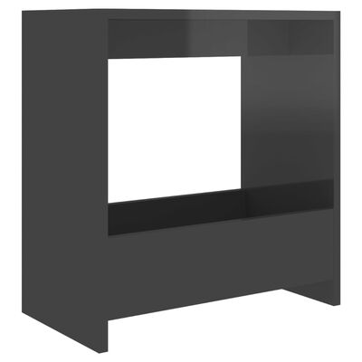 vidaXL Stranska mizica visok sijaj siva 50x26x50 cm iverna plošča
