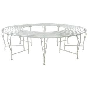 vidaXL Banka Dreves 8-&Scaron;tevilo sedežev &Oslash; 160 x 44 cm Jeklo Antik bela