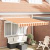 vidaXL Retraktilna tenda Rumena in oranžna 300 x 250 cm blago