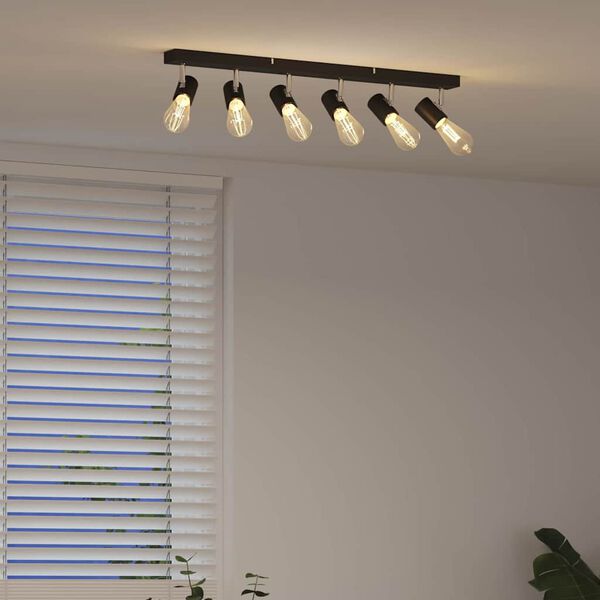 vidaXL Stropni reflektor Črna 73 x 6.5 x 11.5 cm Jeklo