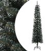 vidaXL Ozka umetna novoletna jelka s stojalom zelena 240 cm PVC
