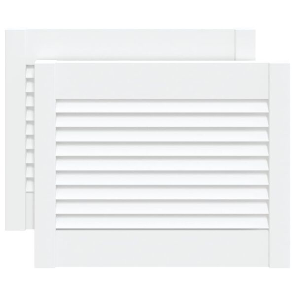 vidaXL Vrata za omarico z letvicami 2 kosa bela 39,5x49,4 cm borovina