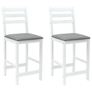vidaXL Jedilni stoli 2 kos Masivno gumovo les Bela 40 x 47,5 x 99,5 cm
