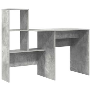 vidaXL Miza Betonsko siva Inženirski les 131,5 x 50 x 106,5 cm