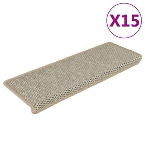 vidaXL Samolepilne preproge za stopnice sisal 15 kosov 65x21x4 cm svetlo zelene