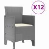 vidaXL Komplet za jedilnico v vrtu z blazino 13 pcs Svetlo siva