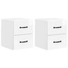 vidaXL Stenski nočni omarici 2 pcs Bela visok sijaj 34,5 x 33 x 40 cm