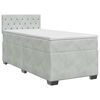 vidaXL Postelja boxspring z vzmetnico Svetlo siva 90 x 190 cm Žamet