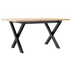 vidaXL Klubska mizica X okvir 80x50x40 cm trdna borovina jeklo