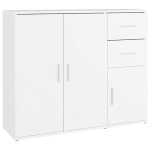 vidaXL Komoda bela 91x29,5x75 cm inženirski les