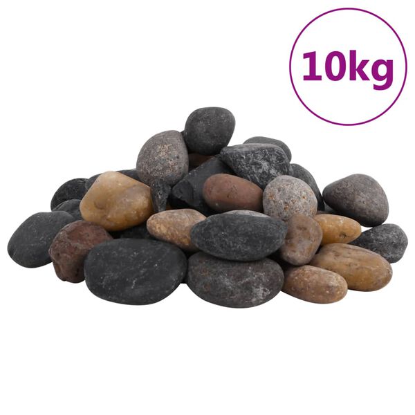 vidaXL Polirani kamenčki 10 kg me&scaron;ane barve 5-8 cm