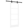 vidaXL Drsna vrata Bela 83 x 202 cm Trden borov les in steklo