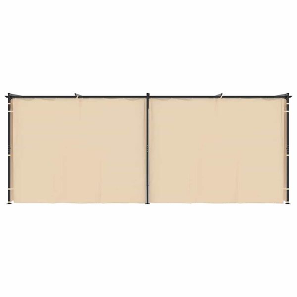 vidaXL Paviljon z zavesami 3x6 m krem jeklo