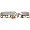 vidaXL Zunanja garnitura za sedenje 6 pcs Naravna in svetlo siva