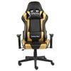 vidaXL Vrtljiv gaming stol zlat PVC