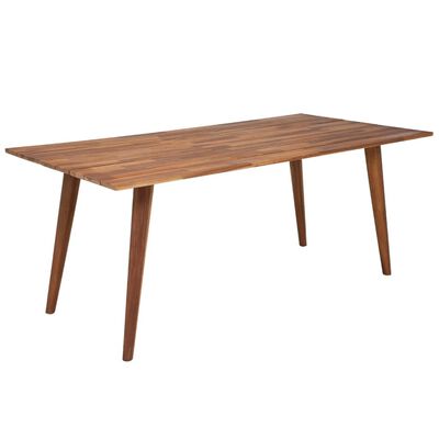 vidaXL Jedilna miza iz trdnega akacijevega lesa 180x90x75 cm rjava