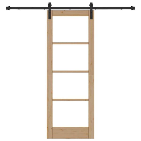 vidaXL Drsna vrata ORKDAL Naravna in črna 73,5 x 198,5 cm