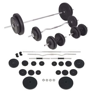 vidaXL Komplet uteži in ročk 90 kg