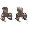 vidaXL Vrtni gugalni stoli Adirondack 2 kosa trden les jelke