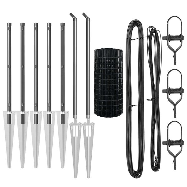 vidaXL Ograja s stebrom Siva 1 x 10 m Jeklo