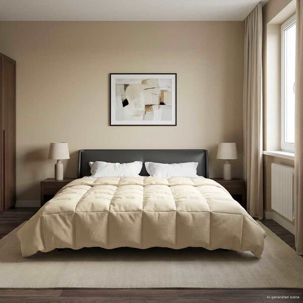 vidaXL Poletna odeja &Scaron;onerisan krema 220 x 240 cm Mikrovlakna