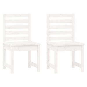vidaXL Vrtni stol 2 kosa bele barve 50x48x91,5 cm trdna borovina
