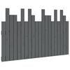 vidaXL Stensko posteljno vzglavje sivo 127,5x3x80 cm trdna borovina