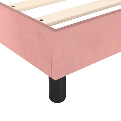 vidaXL Box spring posteljni okvir roza 140x190 cm žamet