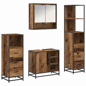 vidaXL Komplet pohi&scaron;tva za kopalnico 4 kos Star les 65 x 33 x 60 cm
