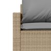 vidaXL Vrtna sedežna garnitura 4-delna z blazinami bež poli ratan
