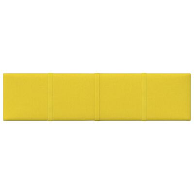 vidaXL Stenski paneli 12 kosov rumeni 60x15 cm blago 1,08 m²