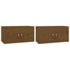 vidaXL Stenska omarica 2 kosa medeno rjava 60x30x30 cm trdna borovina