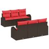 vidaXL Vrtna sedežna garnitura Rjava 55 x 55 x 37 cm poli ratan