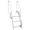 vidaXL 3-stopni lestev za pomol srebrna 58 x 77 x 144 cm Aluminij