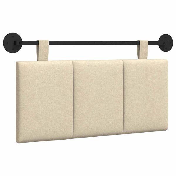 vidaXL Visoki naslon za glavo Črtasto krema 90 x 55 x 5 cm blago