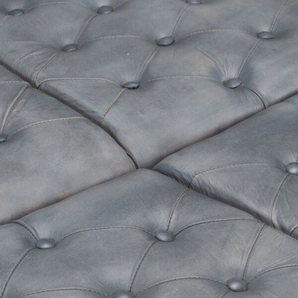 vidaXL Tabure siv 80x80x43 cm pravo usnje