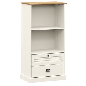 vidaXL Knjižna omara VIGO bela 60x35x114,5 cm trdna borovina